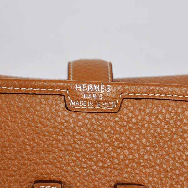 High Quality Hermes Jige Large Clutch Handbag Light Coffee 1052 Replica - Click Image to Close